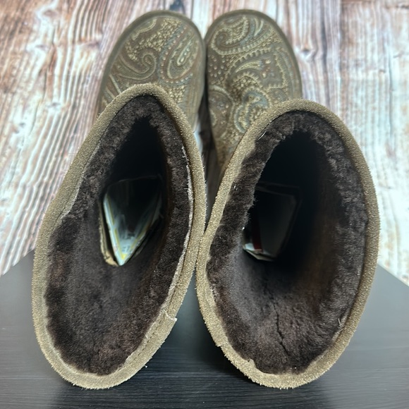 Zealand Alpine Paisley Print Tall Boots Womens Sz 7 - Picture 8 of 13